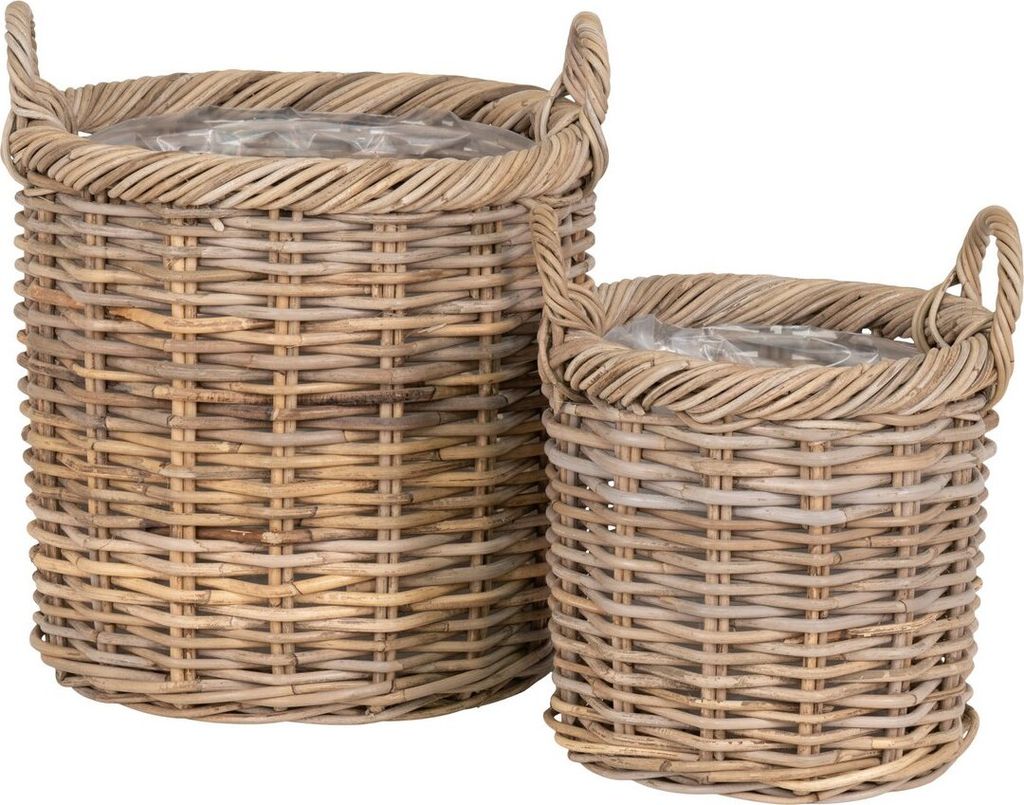 Rattan-Basket-Set - Ø40x48 cm, Ø30x38 cm