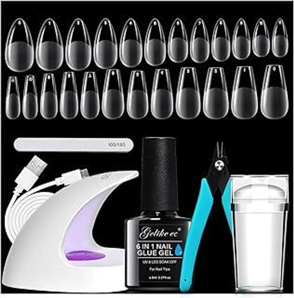 Gelike EC Nail Kit: Unghie Lunghe in 20 Minuti con Tip e Colla