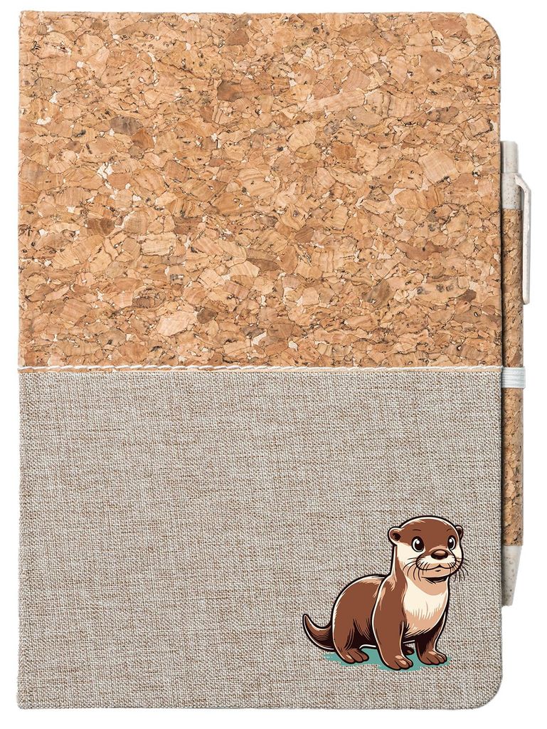 Huuraa Notizbuch A5 Otter Comic 80 Blatt inkl. Kugelschreiber Tagebuch Geschenkidee