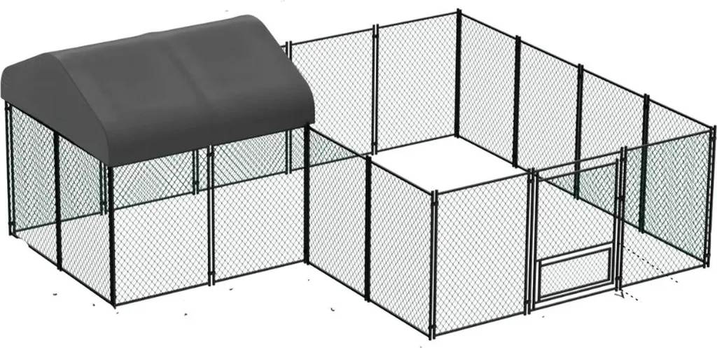 Enclos Poulailler Anti-Pluie et Fugue pour Poussins en Métal et Nylon