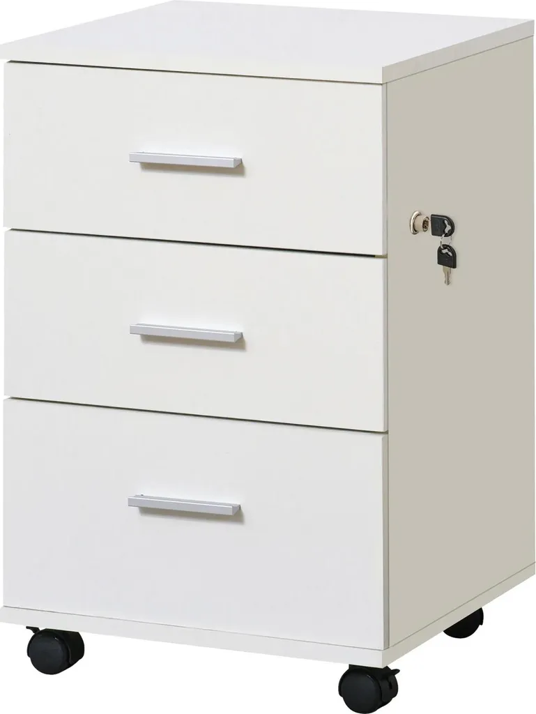 Petit caisson de rangement sous bureau 40cm pour télétravail et dossiers