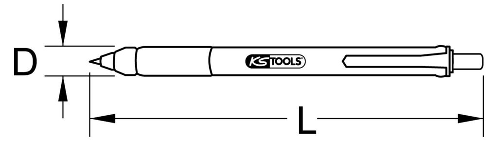 KS Tools Hartmetall-Anreißnadel in Kugelschreiberform, 160mm