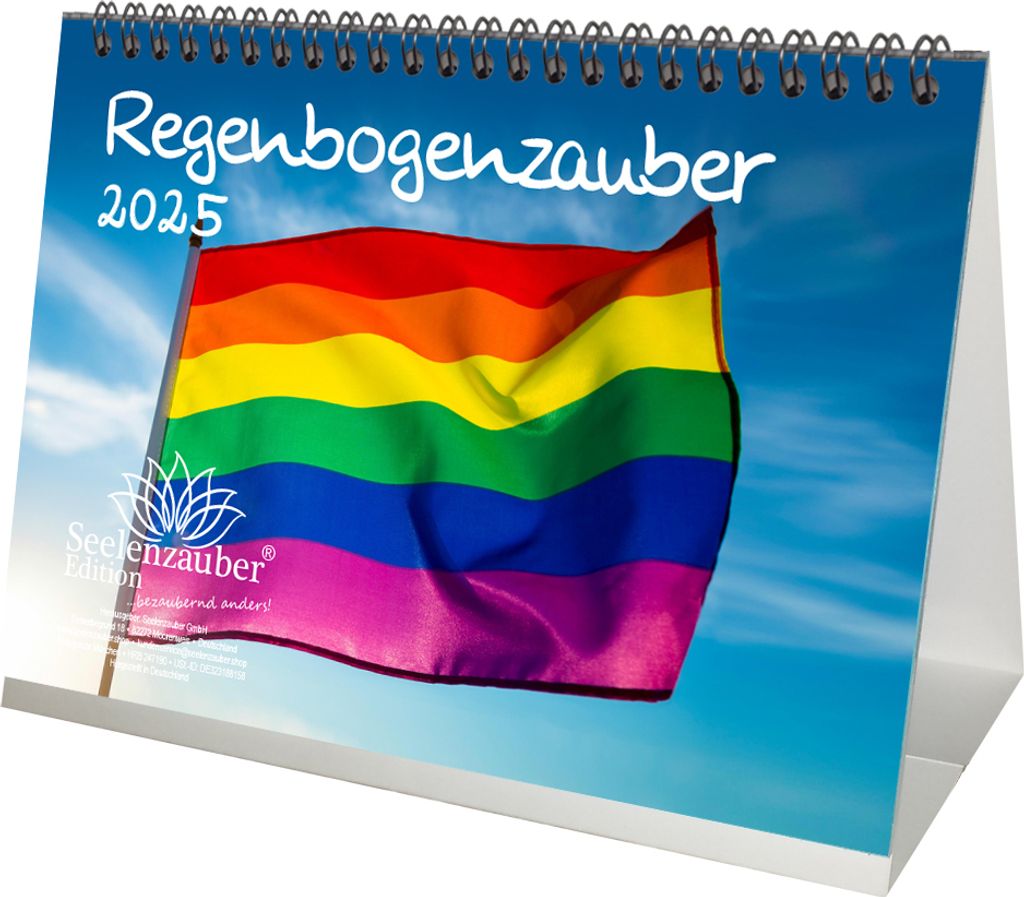 Regenbogenzauber Pride LBGTQIA+ DIN A5 Tischkalender für 2025 - Seelenzauber