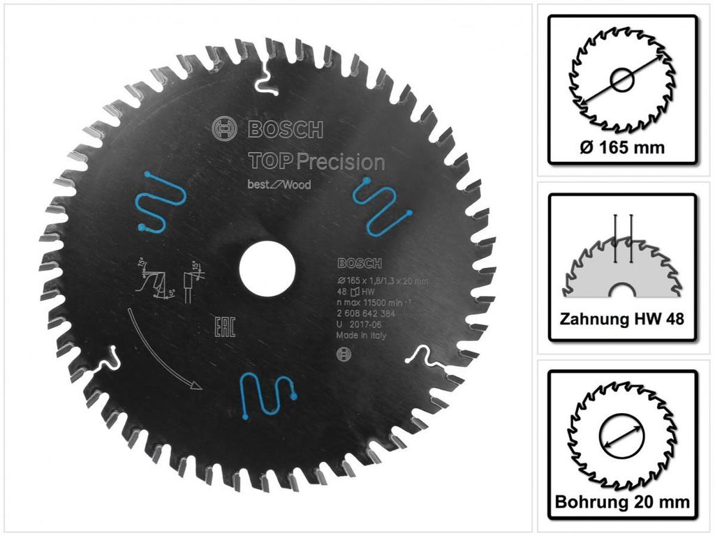 Bosch 2 608 642 384, Dřevo, 2 cm, 11500 ot/min, Bosch, ATB, Obrázek produktu 