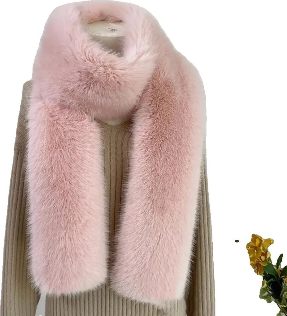 Sciarpa Rosa Pelliccia Sintetica Unisex - Trend Inverno 2025/2026 - 1