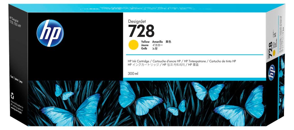 HP 728 - 300 ml - Gelb - original - DesignJet Produktbild 