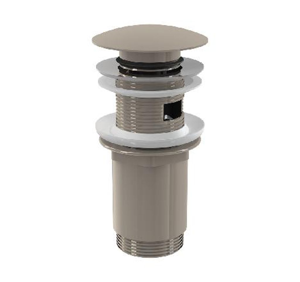 alcadrain Ablaufventil für die Waschbecken CLICK/CLACK 5/4" Ganzmetal mit Überlauf, großer Stopfen, NICKEL-Glanz