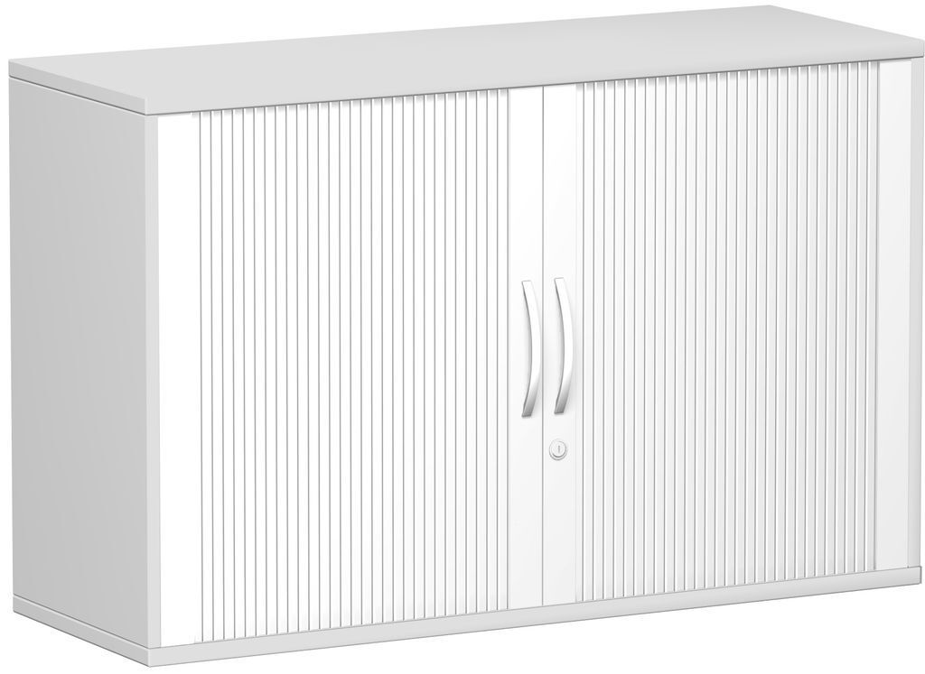 Geramöbel Querrollladenschrank Oberboden 25 mm, mit Standfüßen, abschließbar, 1200x425x798, Silber/grau, S-312210-SL