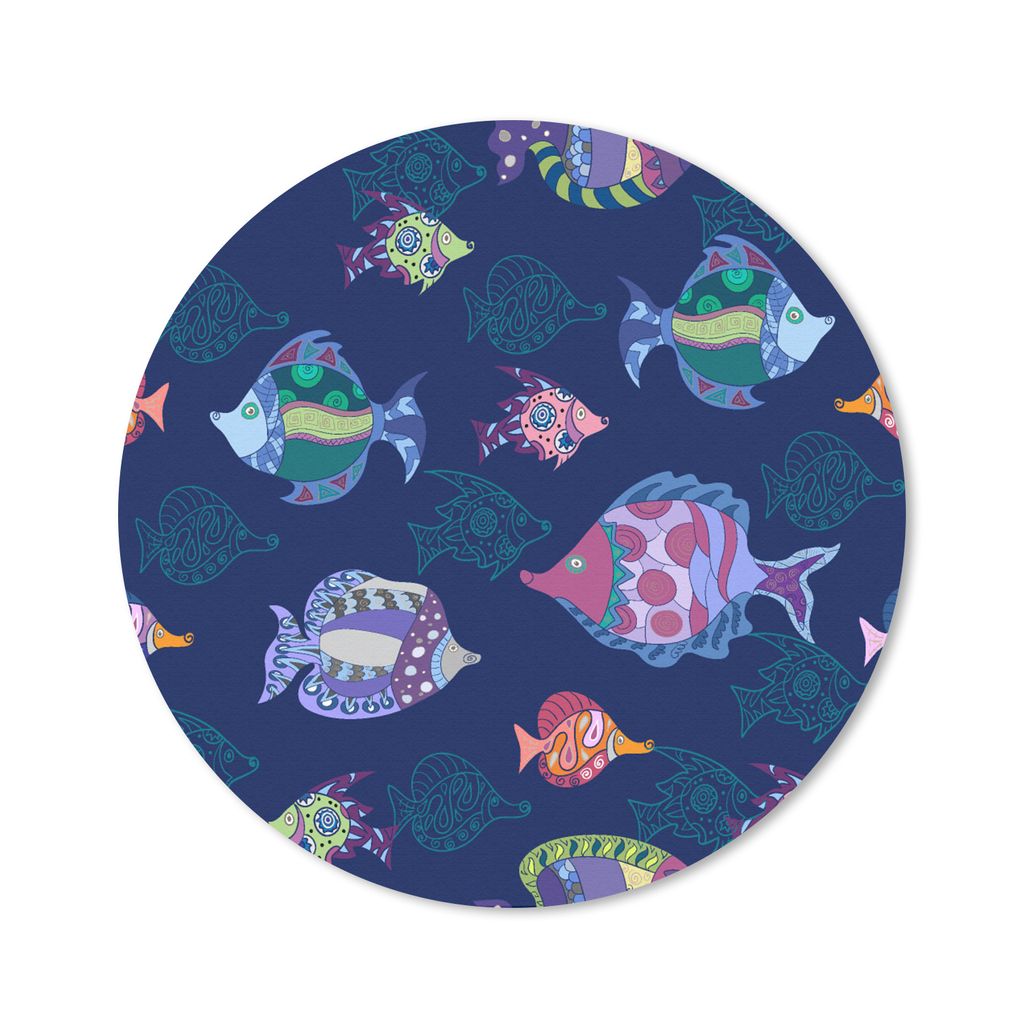 MuchoWow Mauspad Mousepad Fische - Muster - Aquarium - Regenbogen - Kind 50x50 cm - Mousepads - Maus Mat - Pad - Mausunterlage - Vinyl