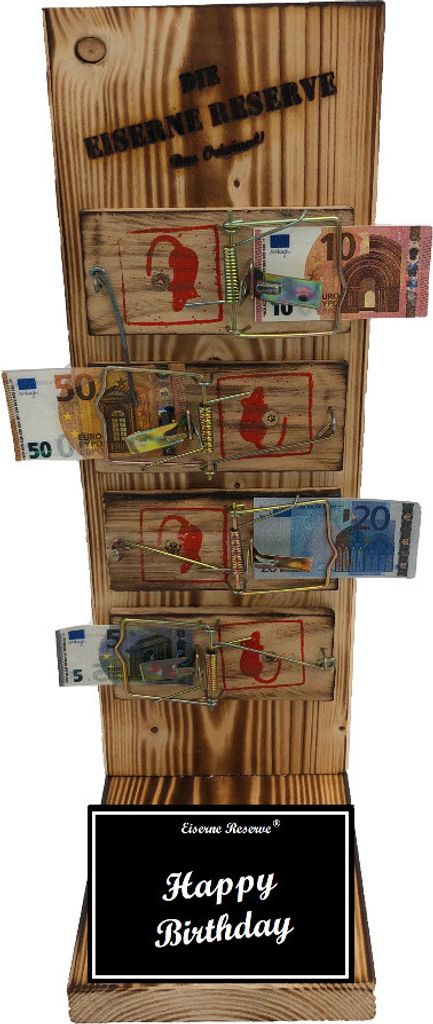 Happy Birthday Geburtstagsgeschenk - Eiserne Reserve - Mausefalle Geldgeschenk - Geld verschenken