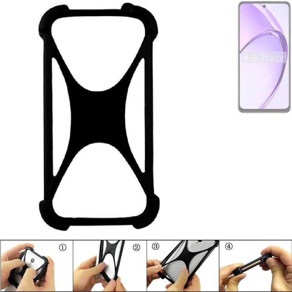 K-S-Trade Handy-Hülle Schutz-Hülle kompatibel mit Oppo A3x CPH2641 Silikon Bumper TPU Softcase Smartphone Stoßschutz, schwarz