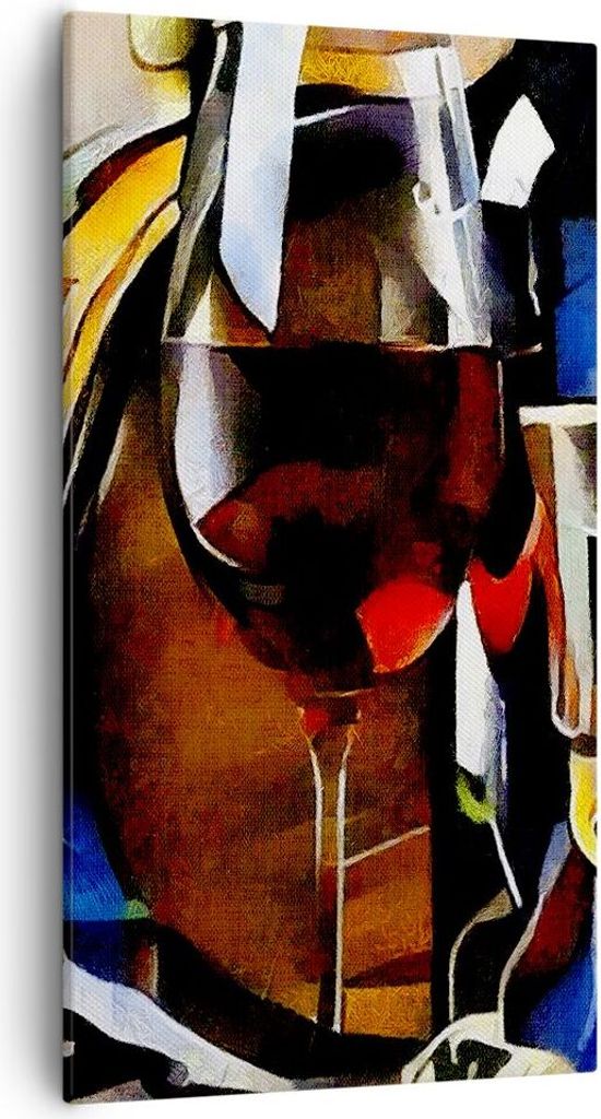 Bild auf Leinwand - Leinwandbild - Wein Abstraktion - 55x100cm - Wand Bild - Wanddeko - Wandbilder - Leinwanddruck - Bilder - Kunstdruck - Wanddeko...