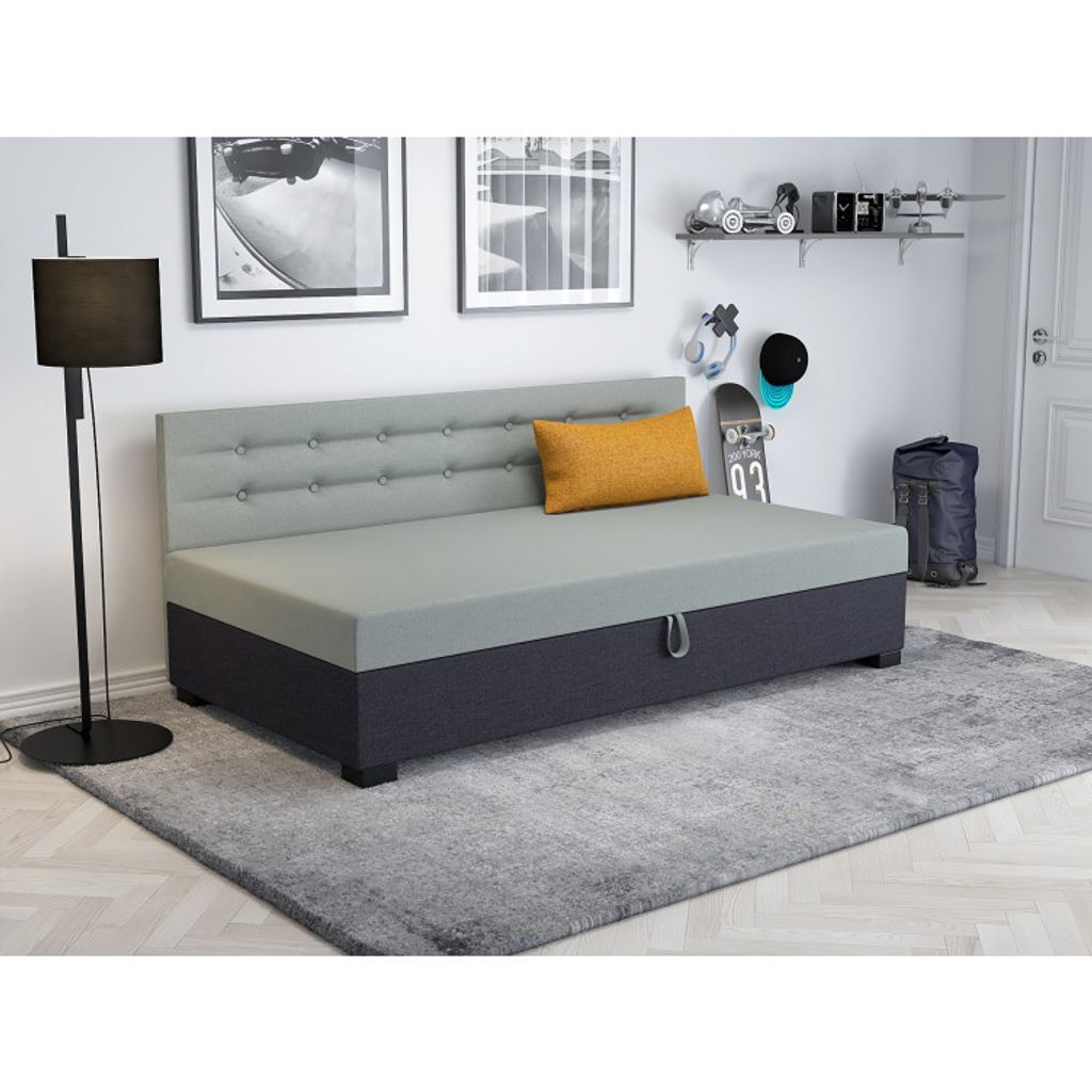 Einzelbett 80x195 NENCI 2 - grau / graphit