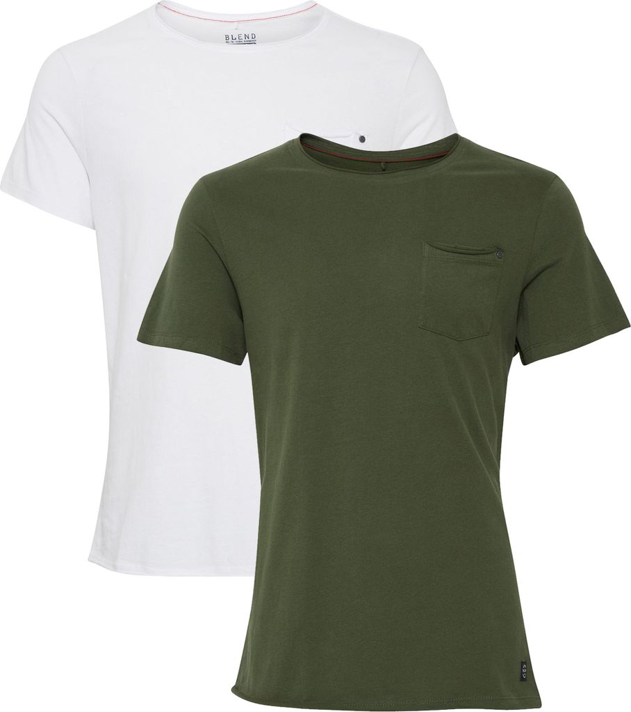BLEND Rundhals T-Shirt 2-er Stück Pack Kurzarm Shirt Basic Set BHNOEL Größe: 3XL