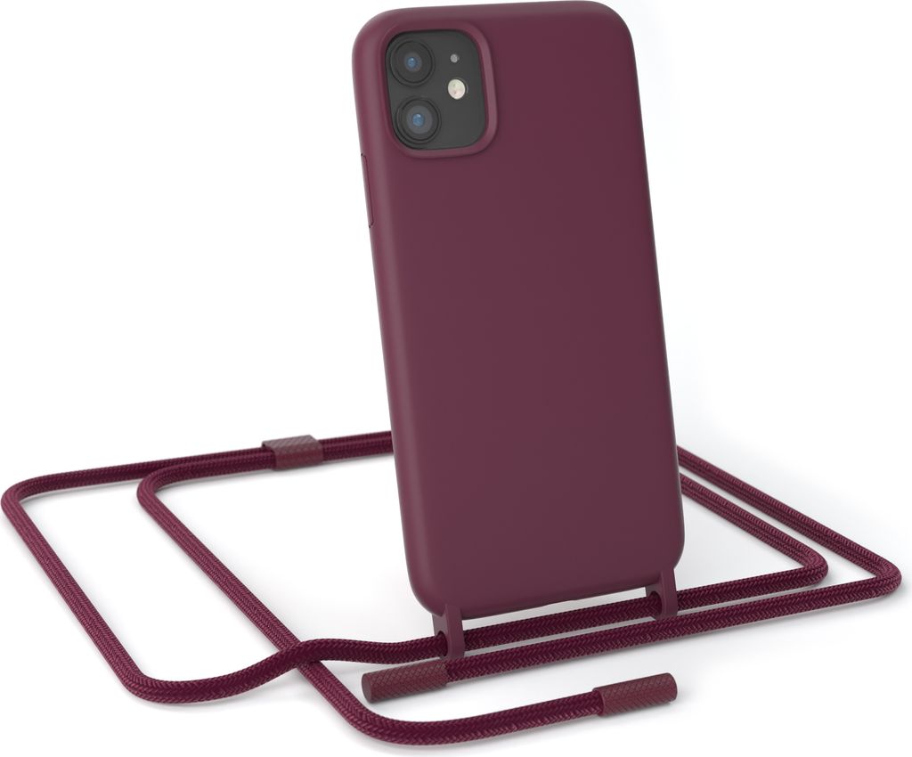 EAZY CASE Handykette Silikon Premium kompatibel mit Apple iPhone 11 Handyhülle mit Umhängeband, Handykordel mit Schutzhülle, Silikonhülle, Hül...
