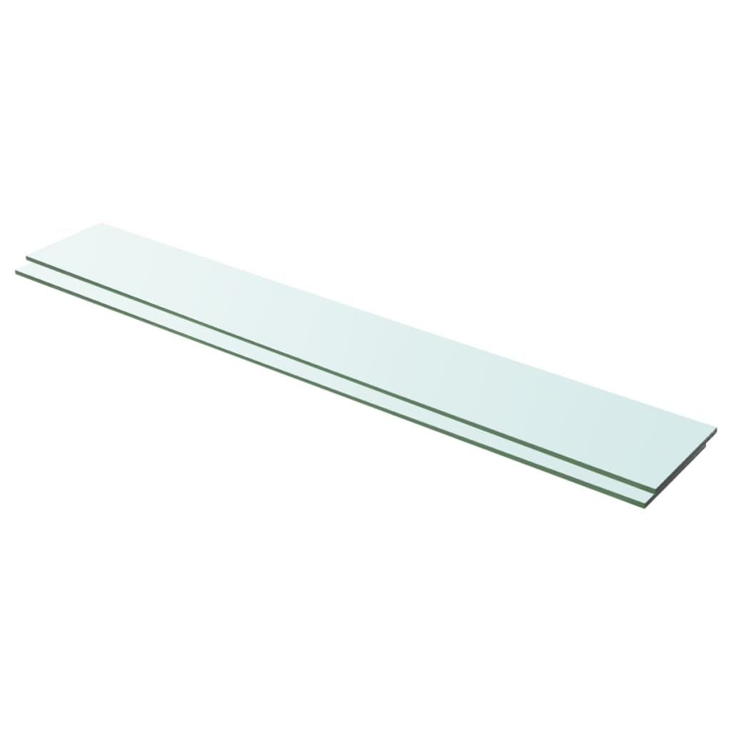 vidaXL Ripiani 2 pz. Vetro trasparente 100x15 cm Immagine del prodotto 
