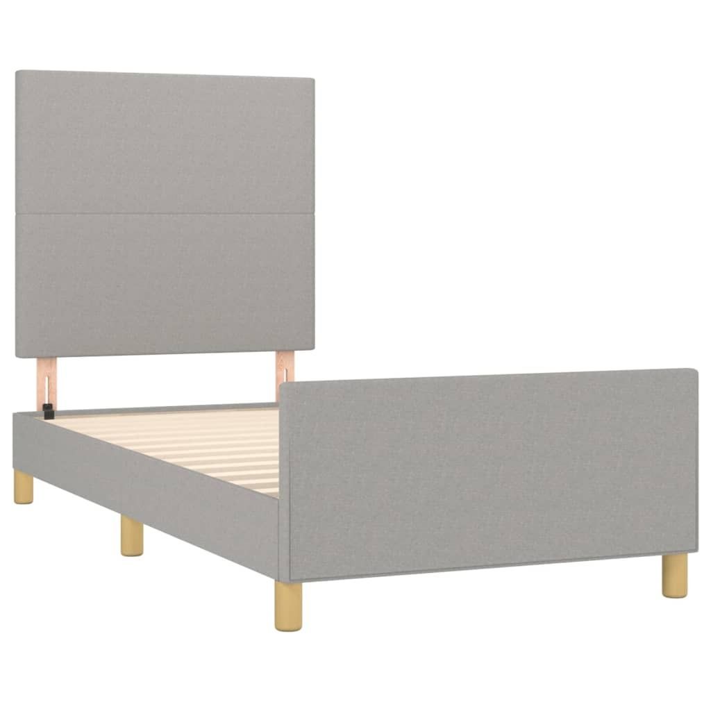Bettgestell ohne Matratze Hellgrau 100x200 cm Stoff