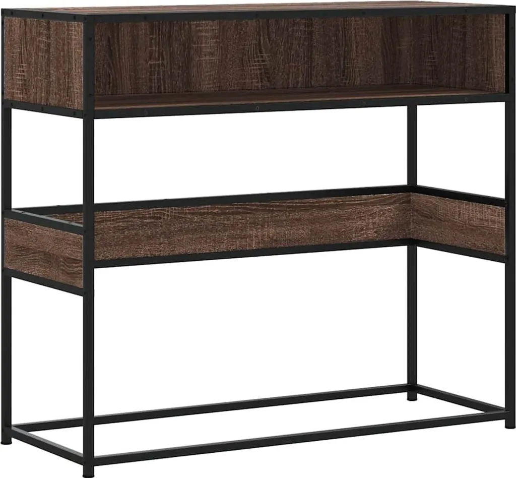Table console vidaXL chêne marron 90x35x80 cm en bois composite robuste