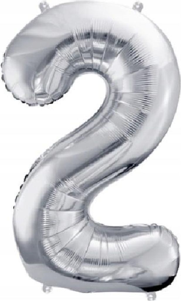 CYFRA BALON 2: Zwei silberne Folienballons in Form von Produktbild 