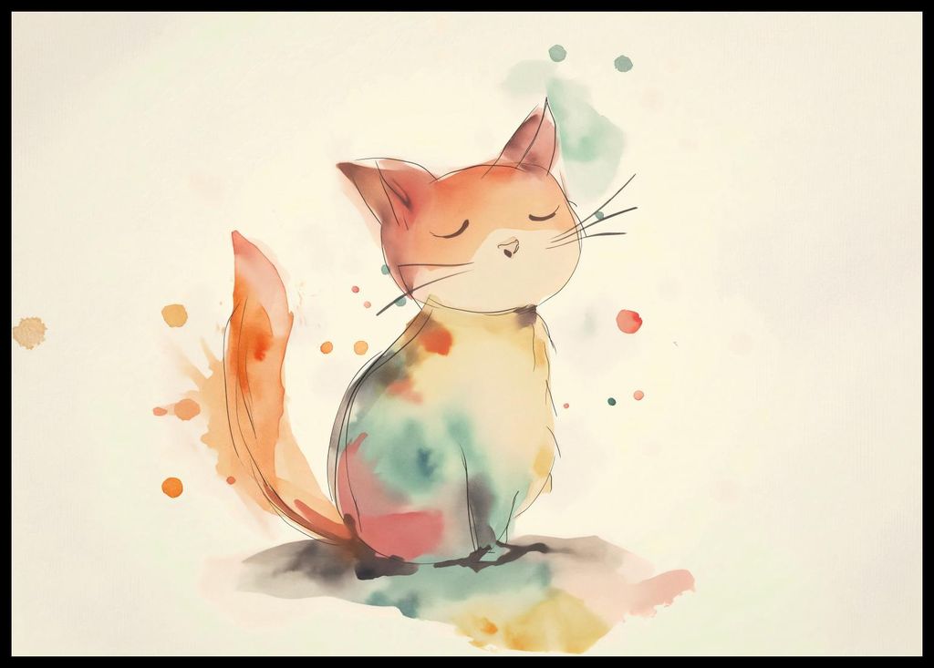 Plakat 84x59,5cm Gedanken des Katzenkopfes