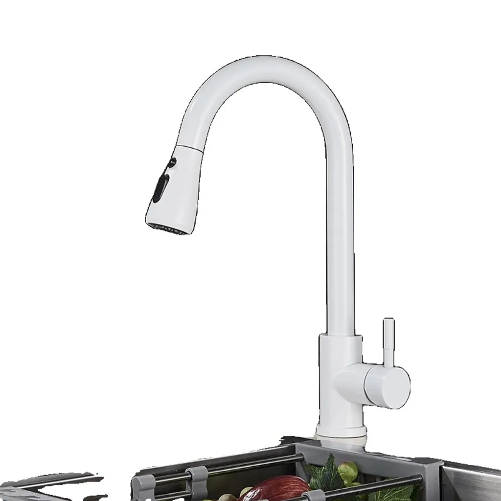 Rubinetto Lavello Bianco Offerta | Doccetta Estraibile 2 Getti Cucina
