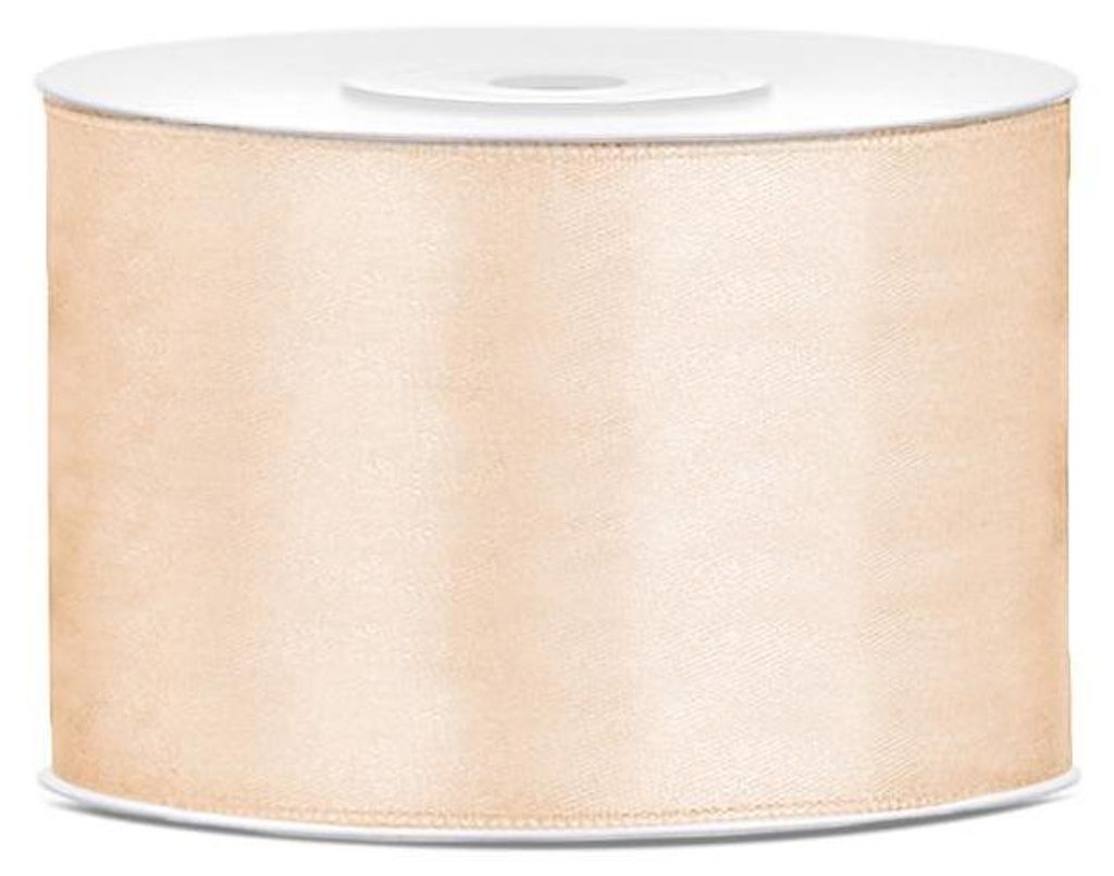 Ruban cadeau en satin ivoire 25m 50mm de large Image du produit 