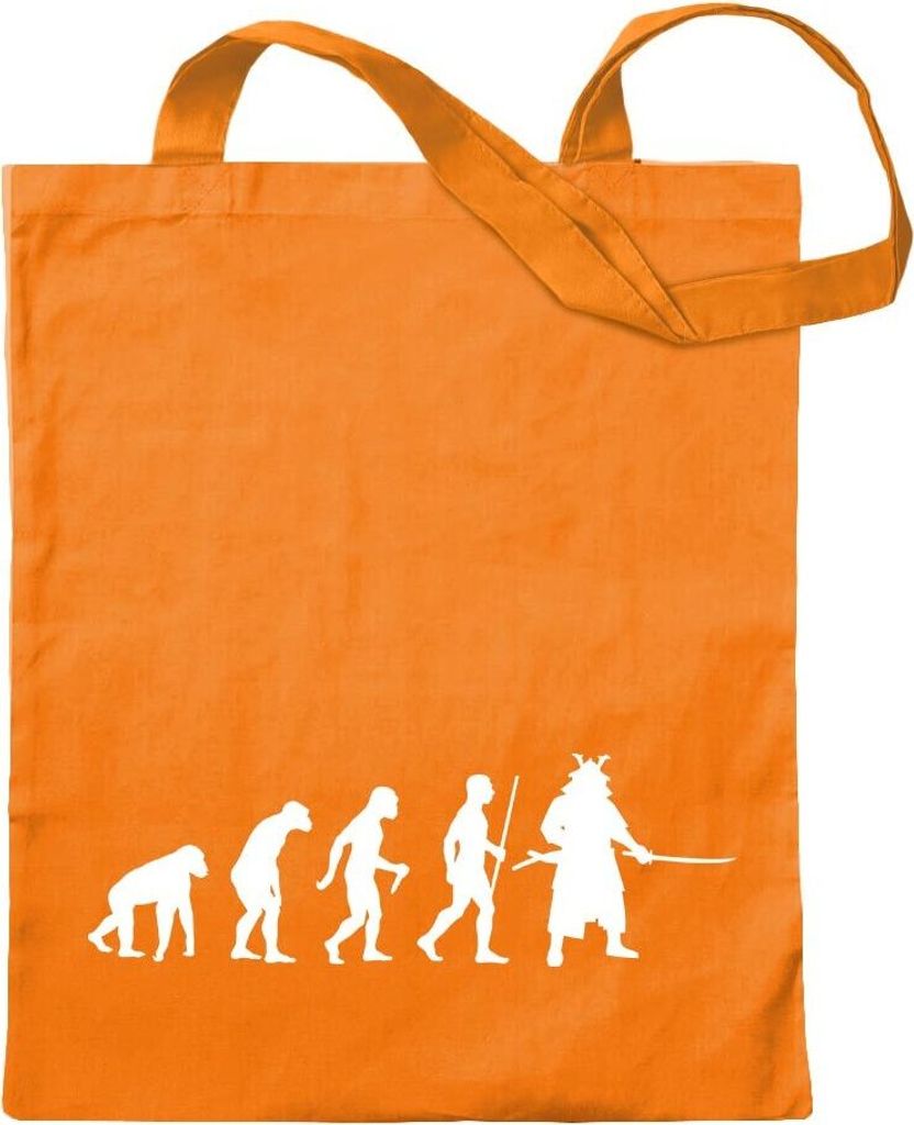 Kiwistar - Baumwolltasche - mandarin - Samurai Bushi Evolution - Tragetasche Stoffbeutel Umhängetasche Langer Henkel