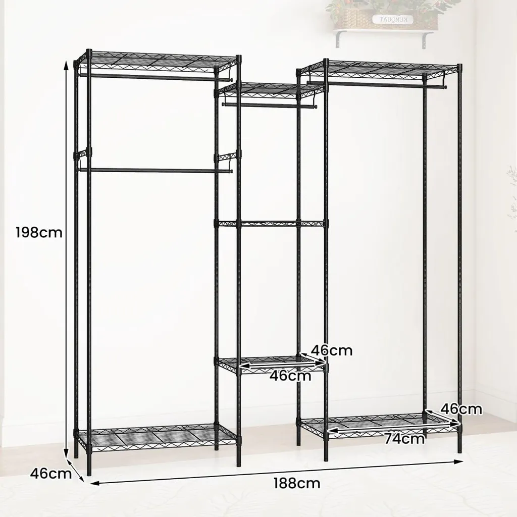 Armoire portable noire fixation en L et horizontale - Structure stable