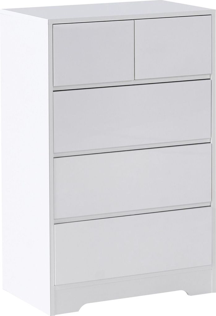 BELIANI Kommode Weiß MDF mit 5 Schubladen Ohne Griffe Produktbild 