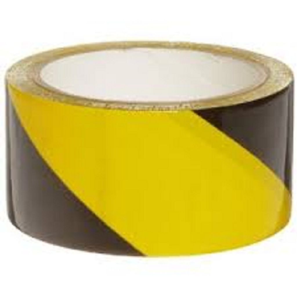 Warnband PP 50 mm x 66 m schwarz-gelb klebend
