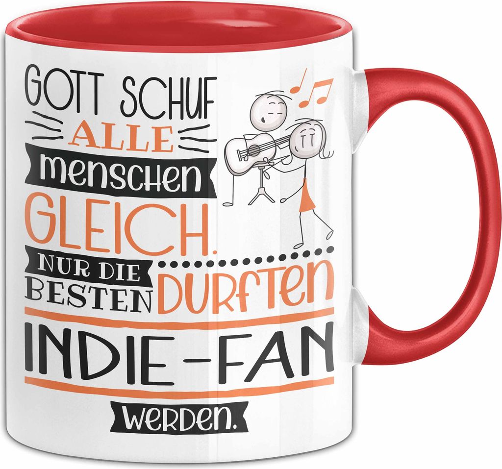 Indie-Fan Geschenk Becher Tasse Gott Schuf Alle Menschen Produktbild 
