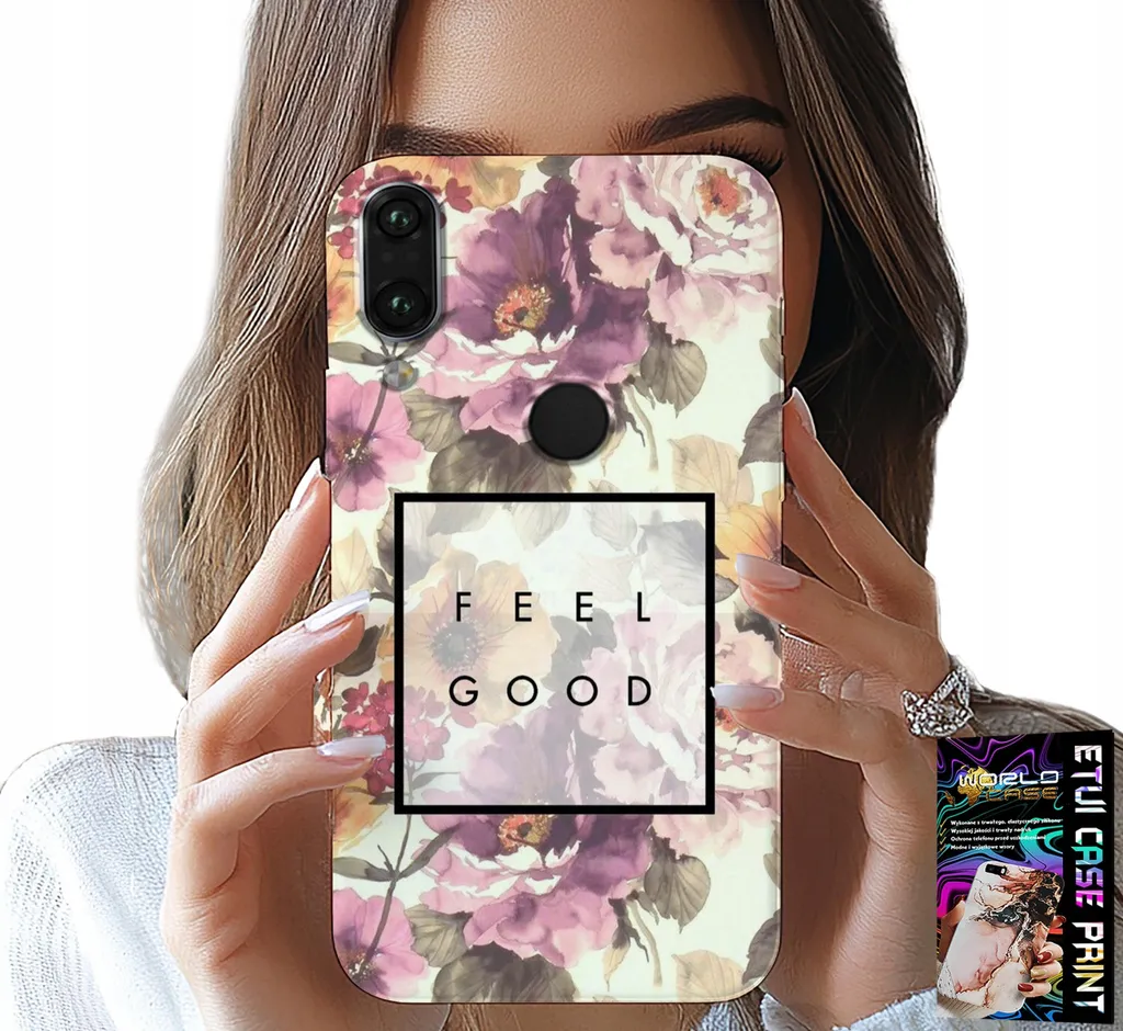 Custodia per Xiaomi Note 7 - Modello floreale, donna alla moda + vetro