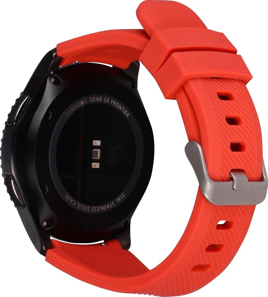 SYSTEM-S Armband flexibel aus Silikon 20mm für Samsung Galaxy Watch 4 Smartwatch Rot