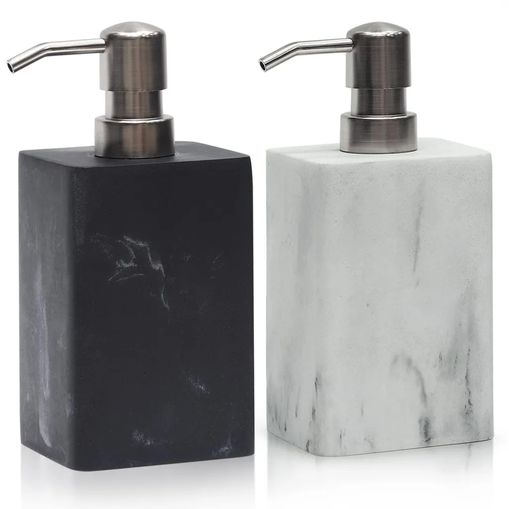 Flacon pompe à savon effet marbre pour cuisine et salle de bains