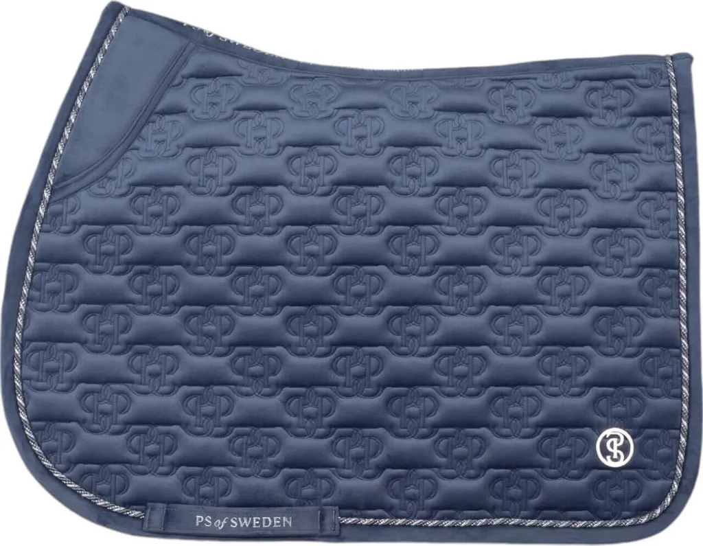 PS of Sweden Pad di sella da salto in velluto Monogram HW 2024 Pad di sella da salto Mist Blue Full
