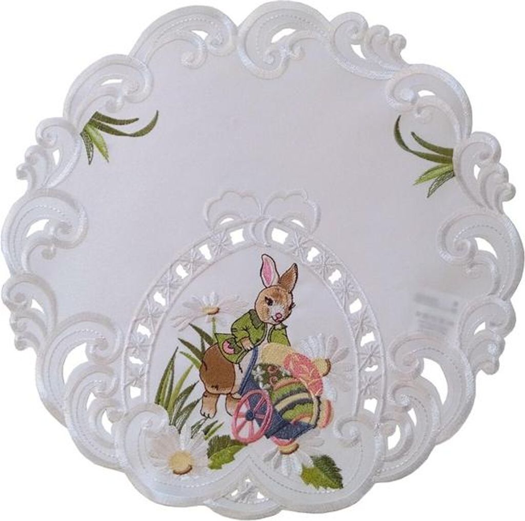 Serviette, serviette de Pâques, brodée, lapin de Pâques et Image du produit 