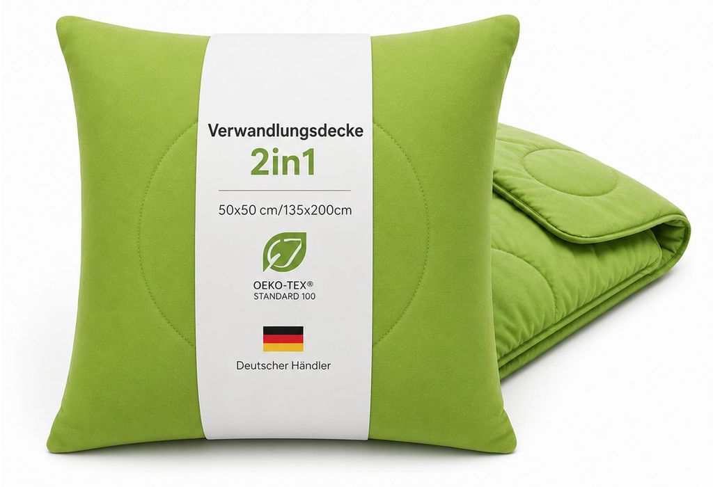 Coperta trasformabile 2 in 1 - 135x200 cm Verde Immagine del prodotto 