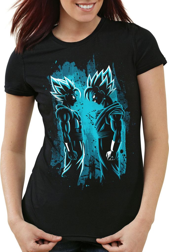 style3 Super-Saiyajin Blue Damen T-Shirt dragon roshi ball vegeta evolution db, Größe:XL