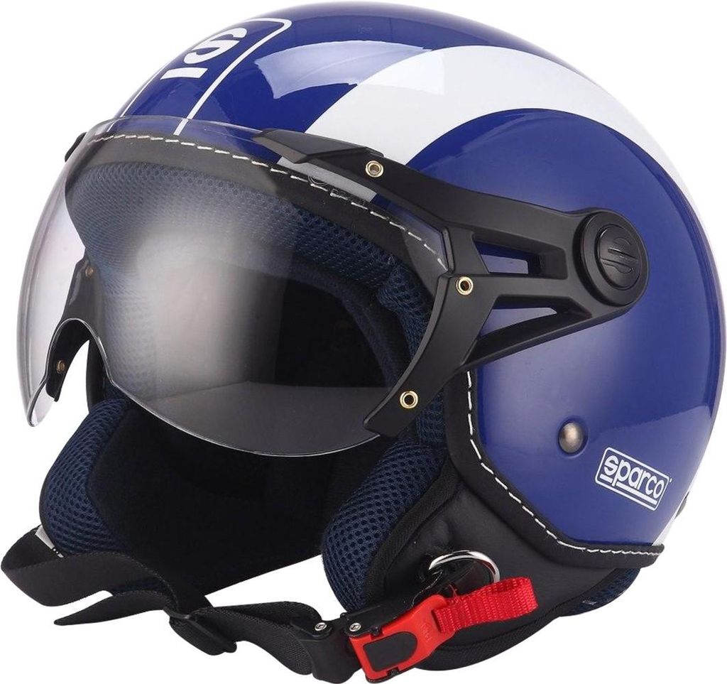 Jethelm SPARCO RIDERS SP501 Motorradhelm Offener Helm Blau Weiß XS 08966