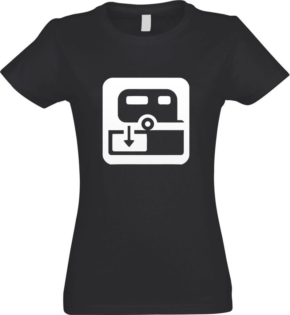 Kiwistar - T-Shirt tailliert - Damen - Graphit - Wohnwagen entleeren Piktogramme - mit Motiv Bedruckt - Funshirt Design - Sport - Freizeit - Damen ...
