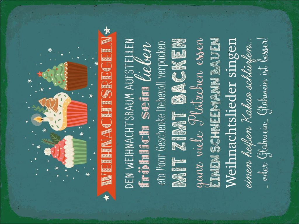 vianmo Blechschild 30x20 cm Weihnachtsregeln