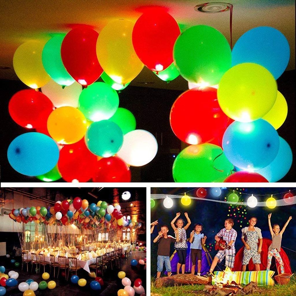 30 Stück LED Ballons Hochzeitsballons Luftballons Geburtstag Party LED blinken 