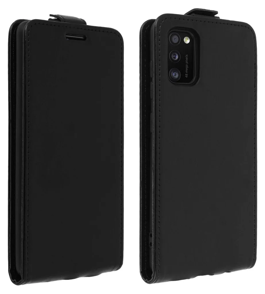 Cover Samsung A41 Avizar con Flip Verticale e Slot Carte - Nero