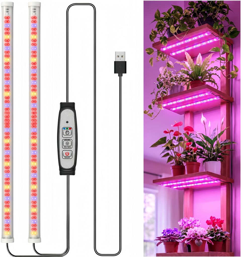 2x 50CM LED Pflanzenlampe Magnetische Vollspektrum,Dimmbar Produktbild 