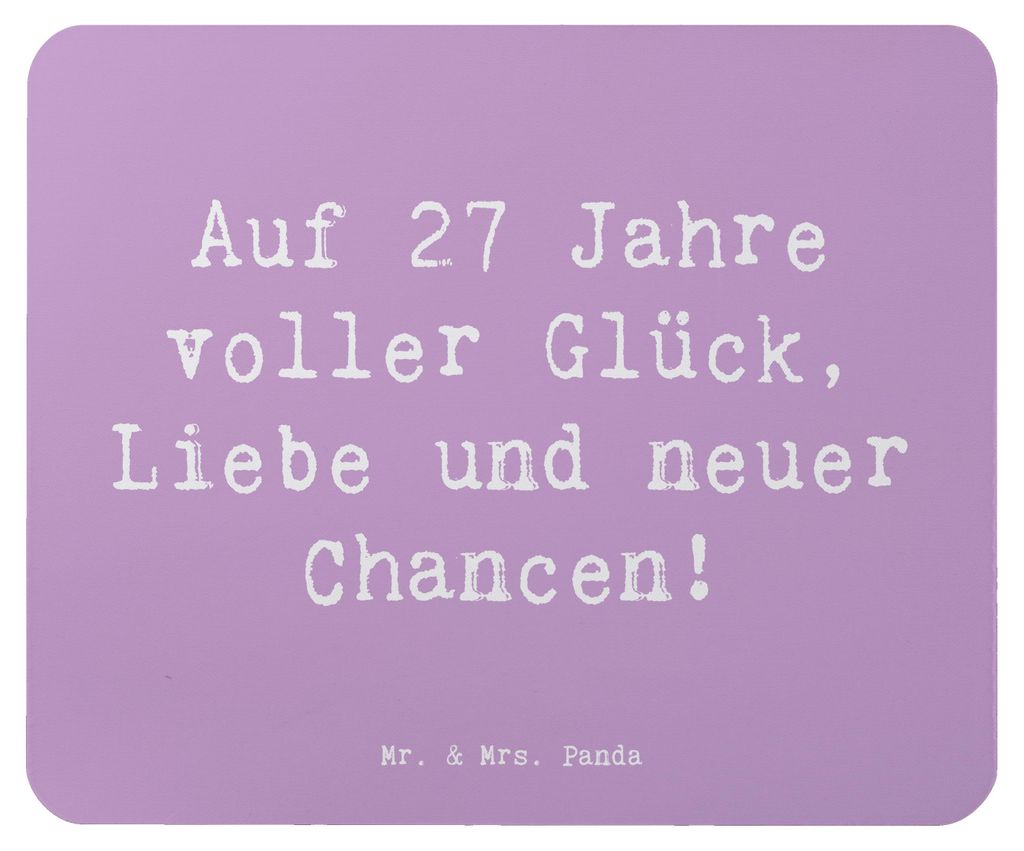 Mr. & Mrs. Panda Mouse Pad Spruch 27. Geburtstag - Lavendeltraum - Geschenk, Feiern, Inspiration, liebevolle Geschenke, Mousepad, mousematte, Happy...