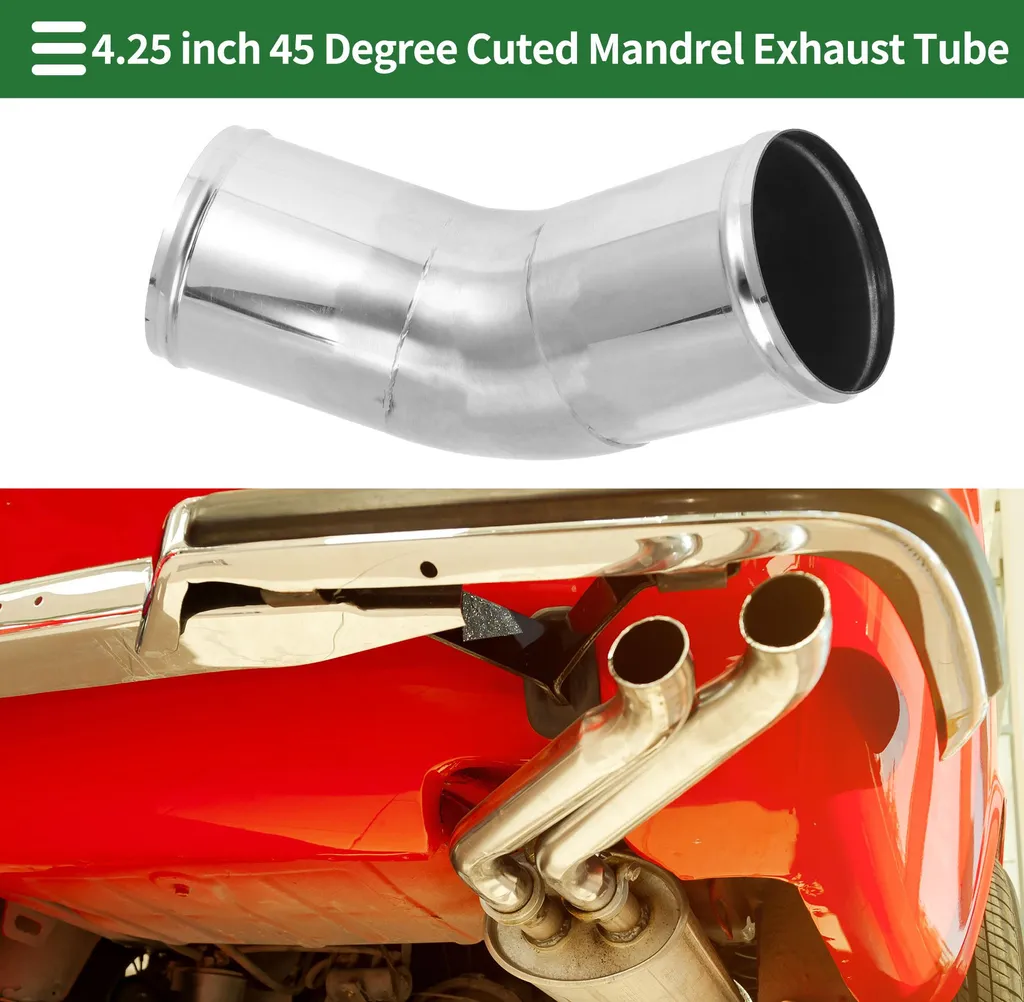 Tube coudé 45 degrés 108mm en inox pour échappement auto personnalisé