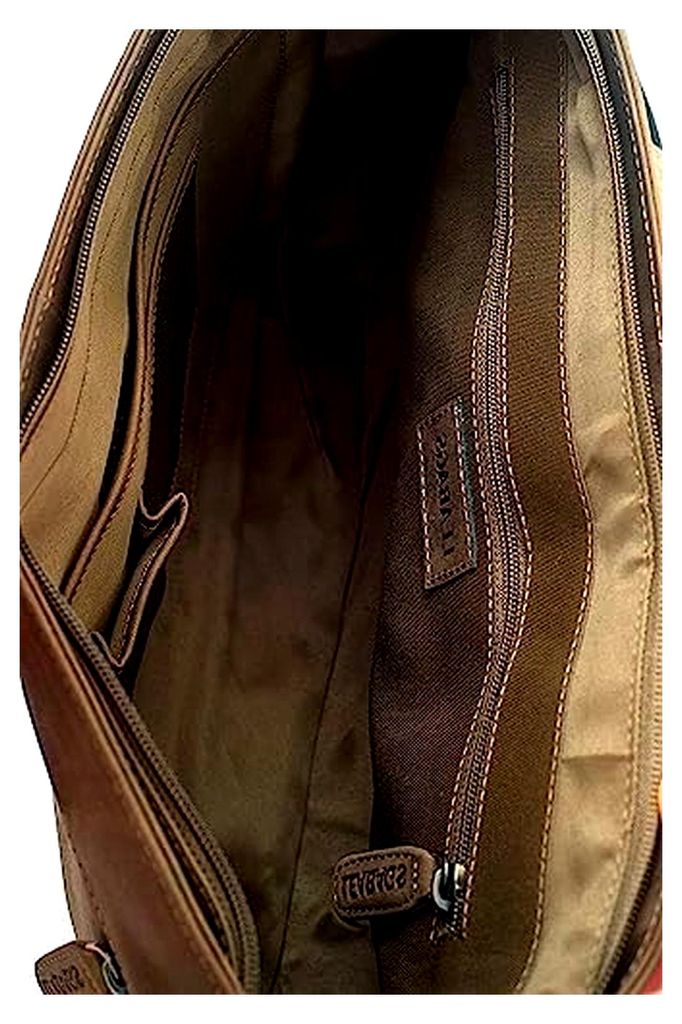 Oxford Laptoptasche aus Leder für Herren und Damen 15 Zoll – Messenger Bag aus Echtleder – Arbeitstasche Umhängetasche 38x31x10 cm