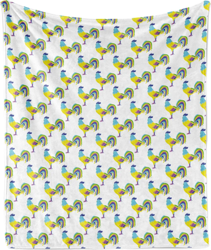 Coperta ABAKUHAUS Animali Fattoria 175x230cm | Plaid Flanella Multicolore