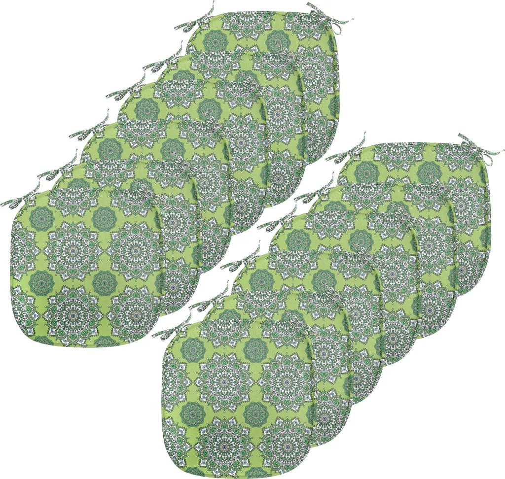 Stock 12 Cuscini Sedie 40x40 Professionali Mandala Verde Lime