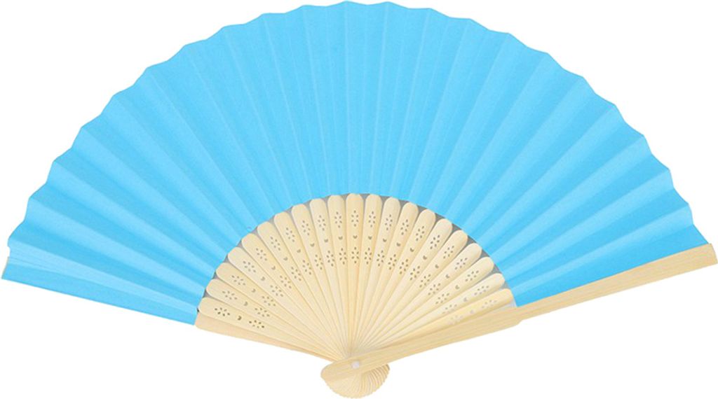 chinesischer Stil leeres faltbares Hand gehalten Bambuspapier -Taschenlüfter DIY BRÜFUNG-Dunkelblau